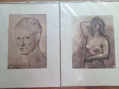 2 Vintage Pablo Picasso Prints Early Drawings Signed In Plate • $59.95