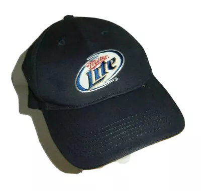NEW Vintage Miller Lite Baseball Cap Hat Strapback One Size Black Embroidered • $22.95