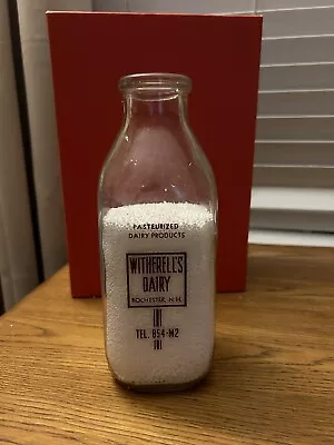 Witherell’s Dairy Pyro Quart Milk Bottle Rochester NH • $20