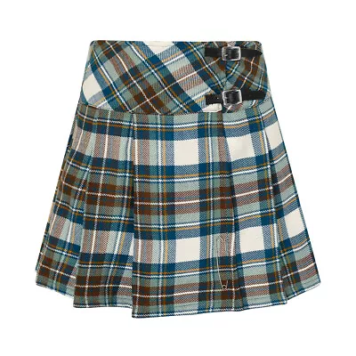 Tartanista Women's 16.5   - 42 Cm  Blue Stewart Tartan Mini Kilt Skirt • $23.56