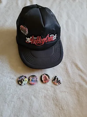 Vintage 1989 Motley Crue DR Feelgood Snapback Hat Brockum OSFM W/vntg Pins.  OF • $35