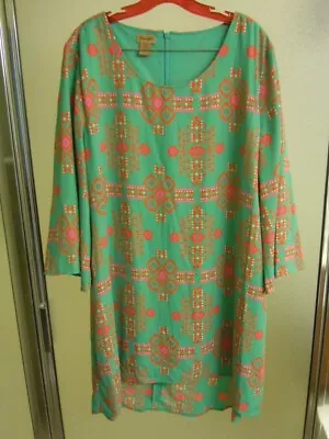 NWT Wrangler Ladies Southwestern Western Country Geometric Long Sleeve Dress • £28.50