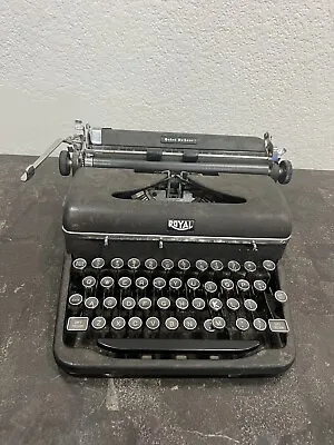 Vintage 1947 Black Royal Quiet Deluxe Portable Typewriter (repair Needed) • $90