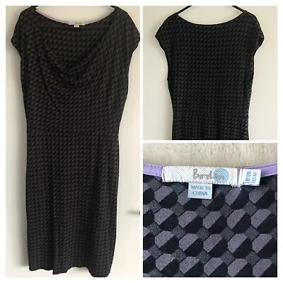 Boden Office Dress Black And Grey Cotton Blend Soft TouchCowl Neck Uksize 8/10 • $7.45