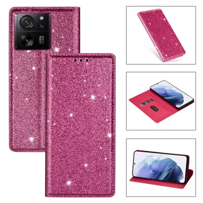 Case For Xiaomi 13T 12T Pro Redmi Note 12 9 Poco X5 Glitter Leather Wallet Cover • $6.99