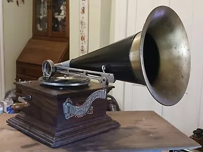 Rare Antique 1905 Ohio Talk-O-Phone Oak Hand Crank Phonograph W/ Horn • $1000