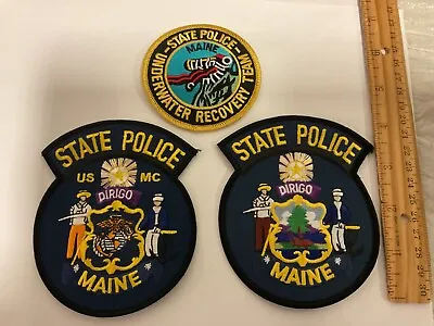 Maine  State Police Patch Collectable Set 3 Pieces Full Size • $14.95