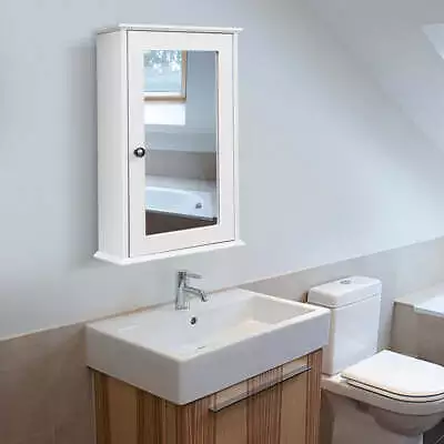 2in1 Door Wall Mounted Mirrored Medicine Cabinet With Adjustable Shelf White • $69.95