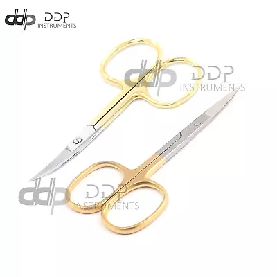 Manicure Beauty Cuticle Clippers Nail Scissors 3.5  Straight And Curved SET Of 2 • $7.10