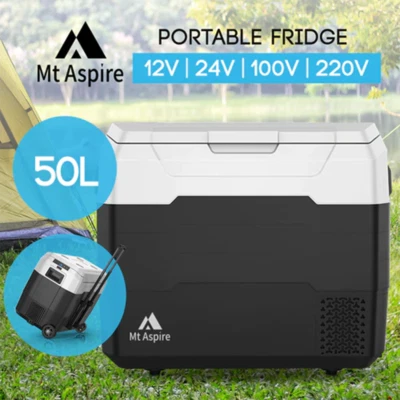 $369.95 • Buy 50L Portable Fridge With Wheels Freezer Cooler Picnic Car Boat Caravan Camping 