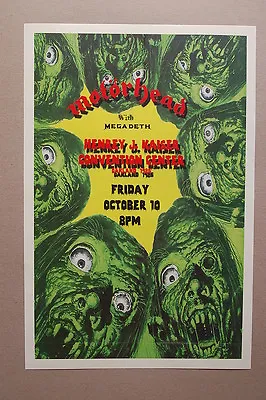 Motorhead Concert Tour Poster 1986 Henrey J. Kaiser Convention Center Megadeth-- • $4.50