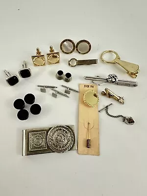 Vtg Western Mens Cuff Link Tie Clip Stick Pin Lot. 22 Pc Swank Hickok & Unmarked • $19.95