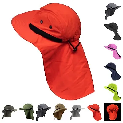 Boonie Hat Wide Brim Ear Neck Cover Cap Sun Flap Roofing Camping Garden Fishing • $11.01