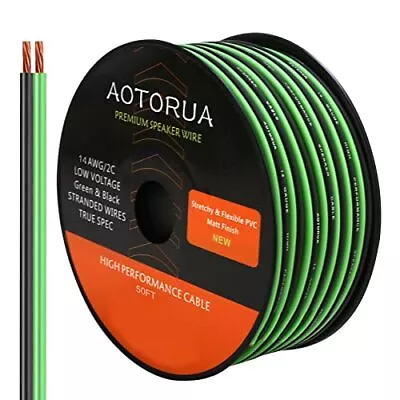 AOTORUA 50FT 14/2 Gauge Power Ground Cable 14 AWG Stranded Flexible Wire For • $22.23