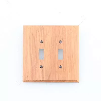 Leviton OAK Finished Wood 2-Gang Switch Cover Wallplate Switchplate 89209-OAK • $3.79