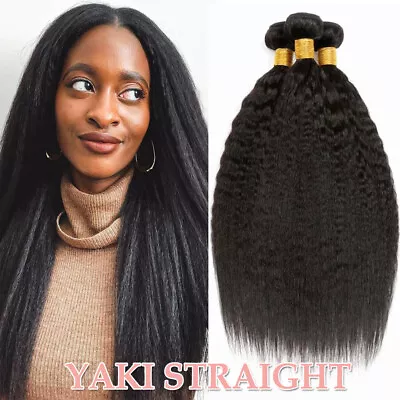 CLEARANCE 1-4 Bundles Yaki Straight Malaysian Virgin Human Hair Weave Weft 100G • $43.12