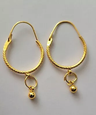22ct Indian Gold Plated Hoop Earrings • £2.99