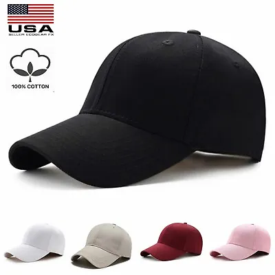 Cotton Baseball Cap Ball Dad Hat Adjustable Plain Solid Washed Men Washed PC • $6.31