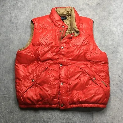 Vintage Polo Ralph Lauren Bubble Down Vest Mens XXL Red Snap Puffer Shiny Nylon • $89.97