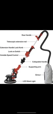 $80 • Buy POPULO Drywall Sander, 810W 7A Electric Drywall Sander With Vacuum Attachment