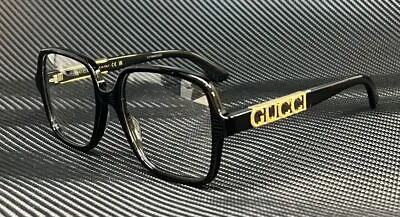 GUCCI GG1193O 001 Black Gold Women's 56 Mm M Size Eyeglasses • $247.05