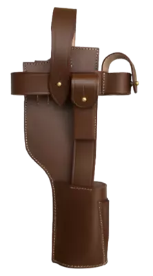 WWI Allemand Large Woodstock Mauser C-96 Broomhandle Holster Rig - DARK TAN • $65.63