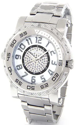 New Jojino Joe Rodeo Mens Diamond Watch Silver Tone Case Metal Band + 2 Straps • $604.95