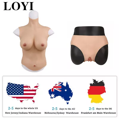 Silicone Breastplate Boobs C D E G Cup Fake Vagina Panty Crossdresser Drag Queen • $189.91