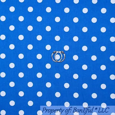 BonEful Fabric FQ Cotton Quilt Blue White Polka Dot Small Little Stripe Calico L • $3.67