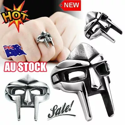 Size 7-14 MF DOOM Mask Gladiator Style Ring Silver WP • $9.82