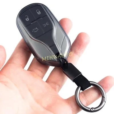 Transparent Black Key Chain Case Cover For Maserati Ghibli Levante Quattroporte • $9.50