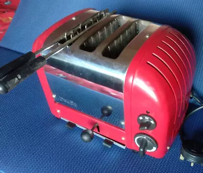 £65 • Buy Dualit 2+1 Combi 3 Slice Toaster, With Sandwich Cage, Red Finish, VGC