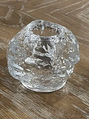 Vintage Kosta Boda Style Glass Snowball Candle Holder Votive Winter Decor • $12.99