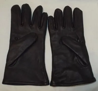 Military Leather Dress Gloves Poly/Wool Lined Unisex Black Sizes 1C Thru 10 EXC • $3.90