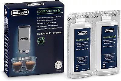 Delonghi EcoDecalk Mini Descaler 2x100ml Espresso Machine Descaler (DLSC200) • $34.90