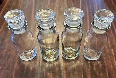 Vintage Set Of 4 Glass Spice Storage Bottles W/ Airtight Glass Stoppers; Taiwan • $14.99
