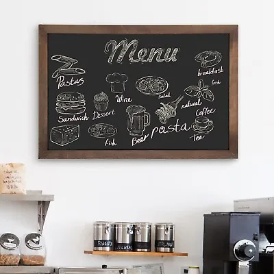Brown Wood Frame Hanging Retail Chalkboard Sign Vintage Style Cafe Menu Board • $66.99