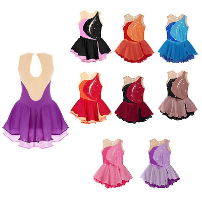 Girls Dancewear Carnival Dress Training Leotard Tango Tutu Skirt Ballroom Team • $9.10