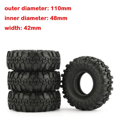 £24.99 • Buy 4Pcs 1.9 Inch 110mm 1/10 Rock Crawler Tires For D90 SCX10 AXIAL RC4WD TF2 RC Car