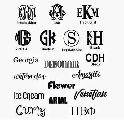 Monogram Custom Made Vinyl Decal • Custom & PERSONALIZED FOR YOU • $3