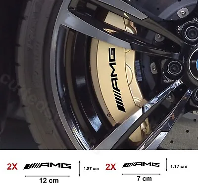 4pcs Hi Temp Black Brake Caliper Decal Stickers For AMG Mercedes Benz Curved • $9.80