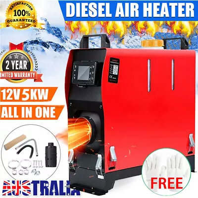 12V 5KW Diesel Air Heater Tank Remote Control Thermostat Caravan Motorhome RV AU • $108.99