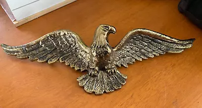 Vintage Cast Metal Bald Eagle Wall - Outside House Hanging 18  Wingspan #7539 • $32