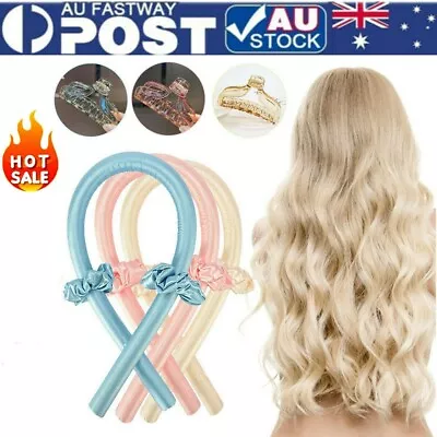 $11.50 • Buy Heatless Curling Rod Headband Silk Curling Ribbon Hair Roller Lazy Curler Set