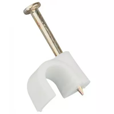 Round White Cable Clips 4mm 5mm 6mm 7mm 8mm 9mm 10mm Packs Of 10-100. • £1.47