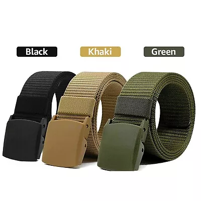 Unisex Outdoor Sports Nylon Belt Non-metallic Non-magnetic Buckle Tactical Belt • $5.79