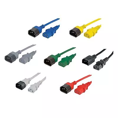 IEC C13 To C14 Power Extension Cable Male To Female Kettle Lead PC Monitor  • £13.92