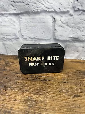 Vintage Snake Bite Kit First Aid Metal Case Black Rare  • $14.99