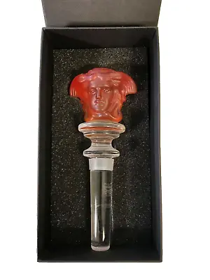 ROSENTHAL VERSACE Amber Crystal MEDUSA Bottle Stopper New With Original Gift Box • $99