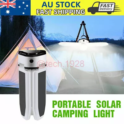 $13.99 • Buy Solar Camping Light LED Lantern Tent Lamp Outdoor Hiking Lights USB Rechargeable